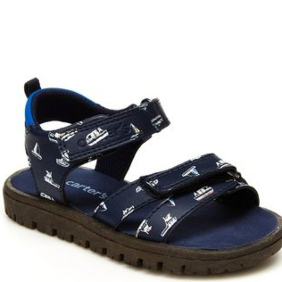 CARTER'S BOAT PRINTED THEME STRAPPED SANDALS BOYS TODDLER 4 AND TODDLER 10 - Picture 1 of 3